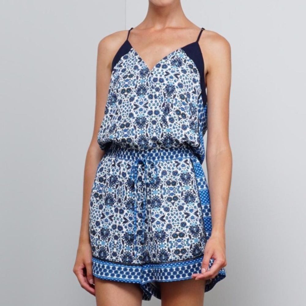 Blue Floral Romper by Adelyn Rae